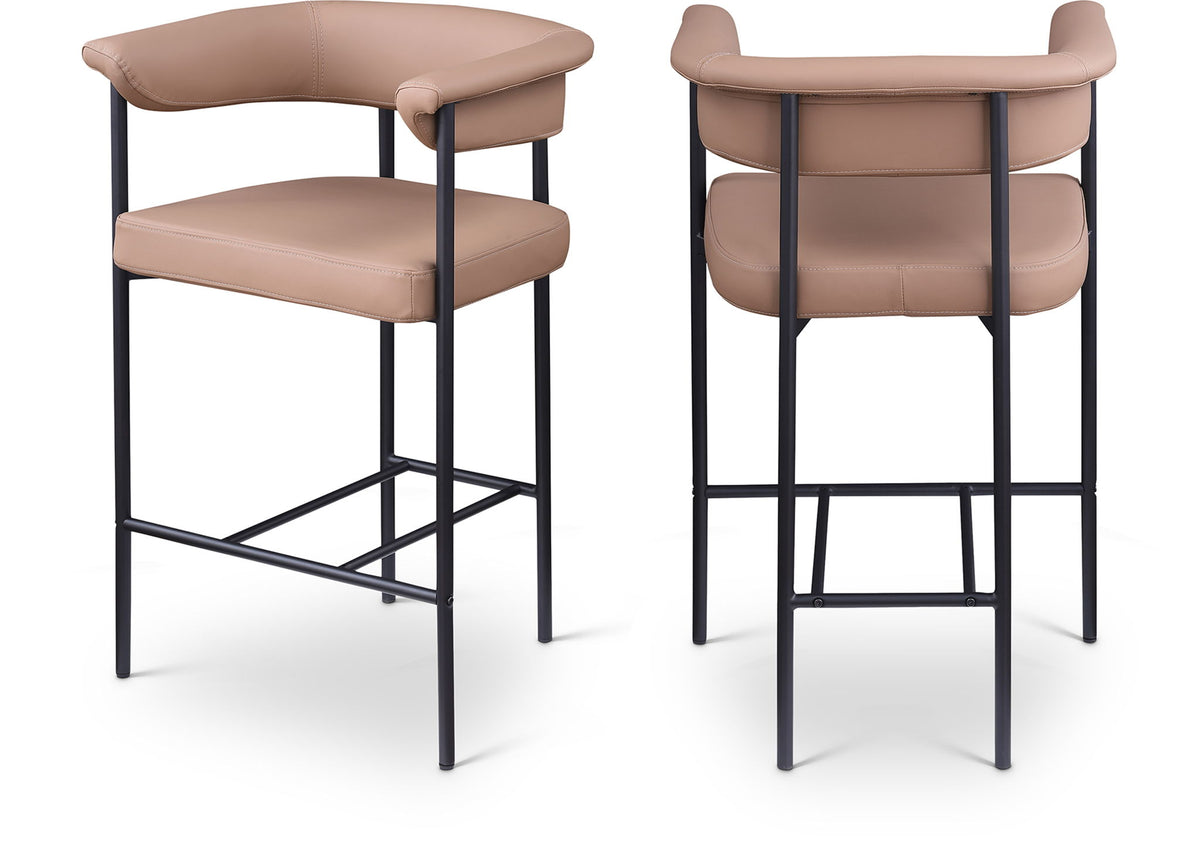 Malin - Faux Leather Counter Stool (Set of 2) - Tan