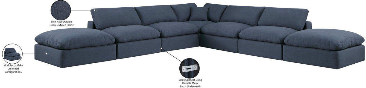 Comfy - 7 Piece Linen Modular Corner Sectional