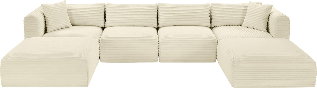 Shaggy - 6 Piece Modular Sectional With 2 Ottomans