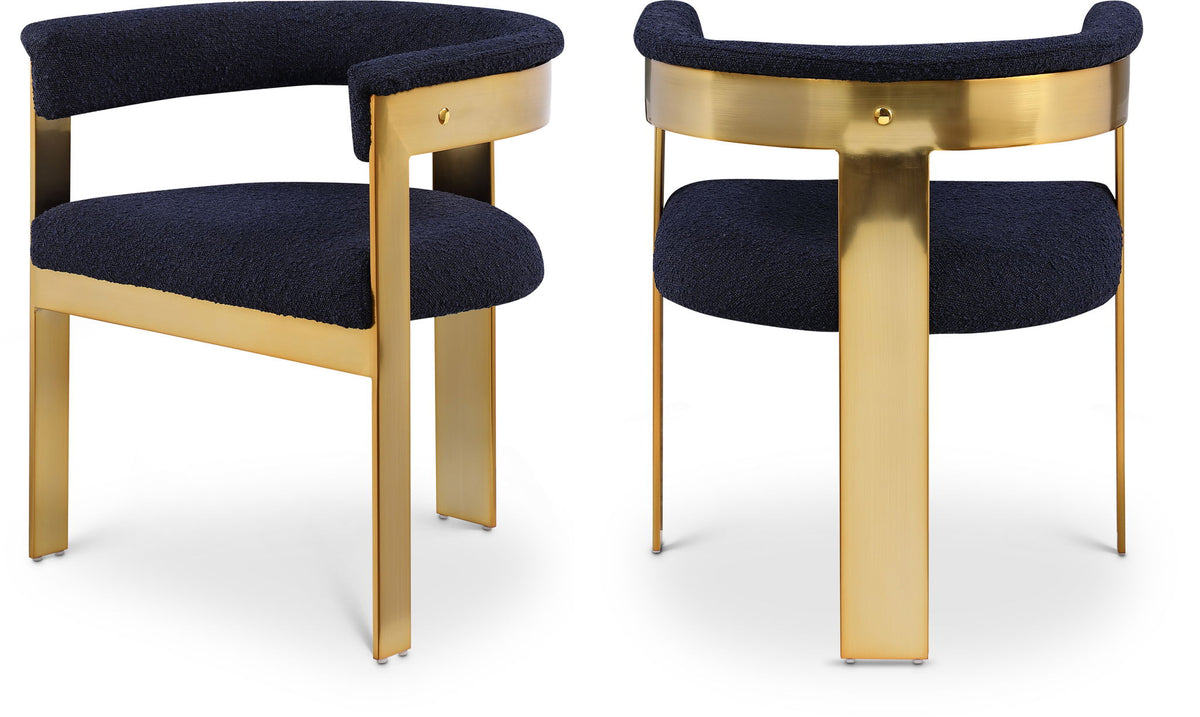 Romeo - Boucle Dining Chair With Gold Base (Set of 2)