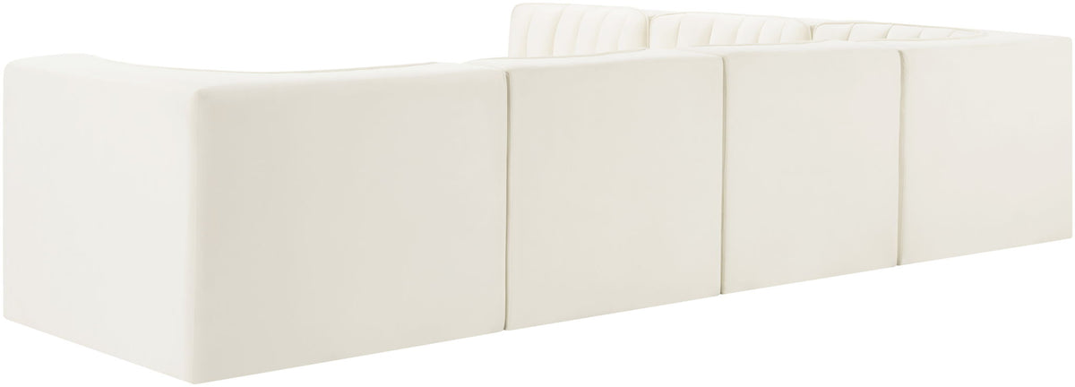 Rummi - Velvet Performance Fabric Upholstered 6 Piece Modular Sectional (With 3 Corner Chairs)