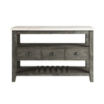 Merel - Server - White Marble Top & Gray Oak