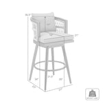 Zella - Outdoor Patio Swivel Counter Stool Set