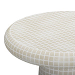Monica - Tiled Pattern Tall Side Table - Beige