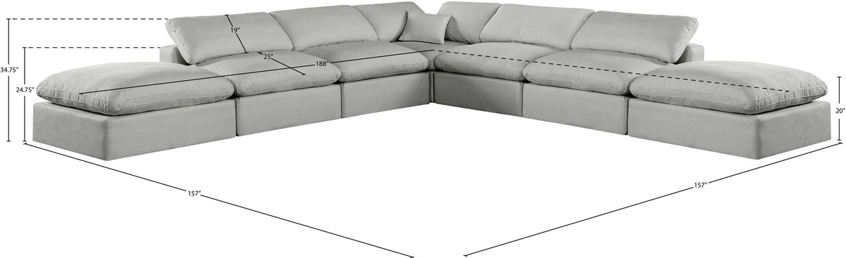 Comfy - 7 Piece Linen Modular Corner Sectional