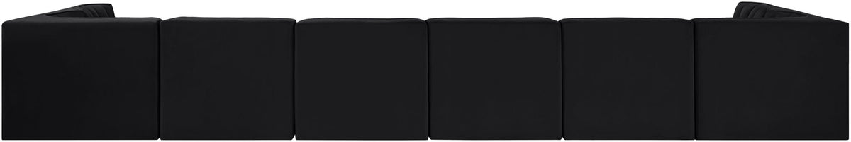 Rummi - Velvet Performance Fabric Upholstered 8 Piece Modular Sectional (With 2 Corner Chairs)