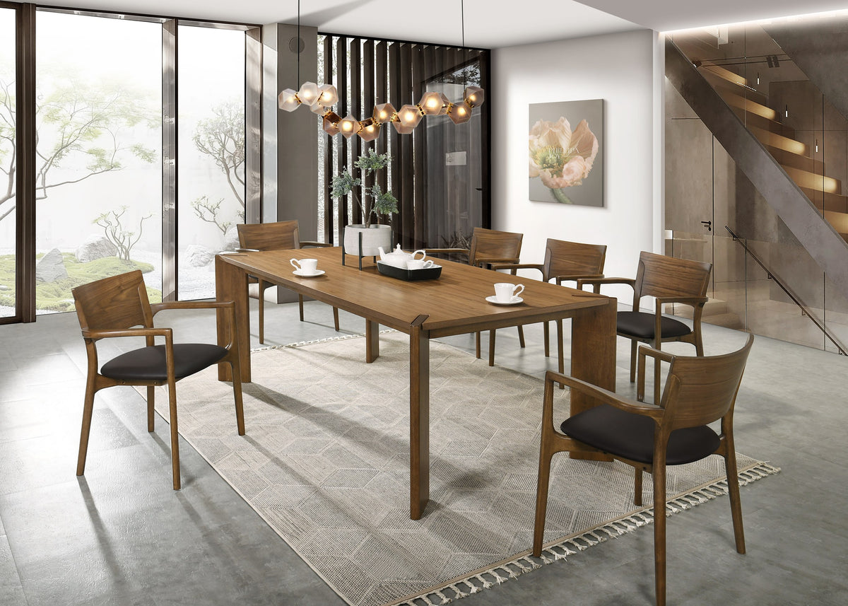 Edelman - Mid-Century Modern Walnut Dining Table by VIG Furniture - View 2