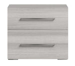 Mia - Nightstand With Handles - White / Gray / Silver