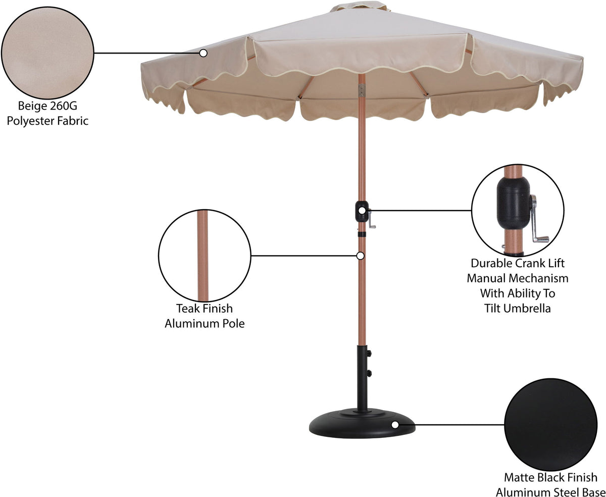 Amalfi - Patio Umbrella - Black Base / Light Brown Pole