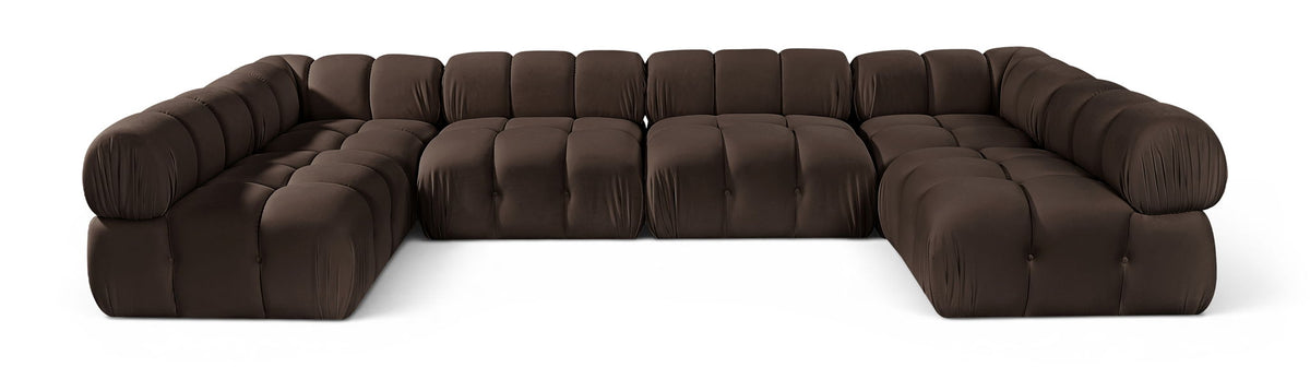 Orin - U-Shaped Velvet 6 Piece Modular Sectional