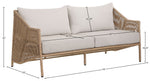 Coastline - Olefin Water Resistant Fabric And Wicker Outdoor Patio Loveseat - Beige