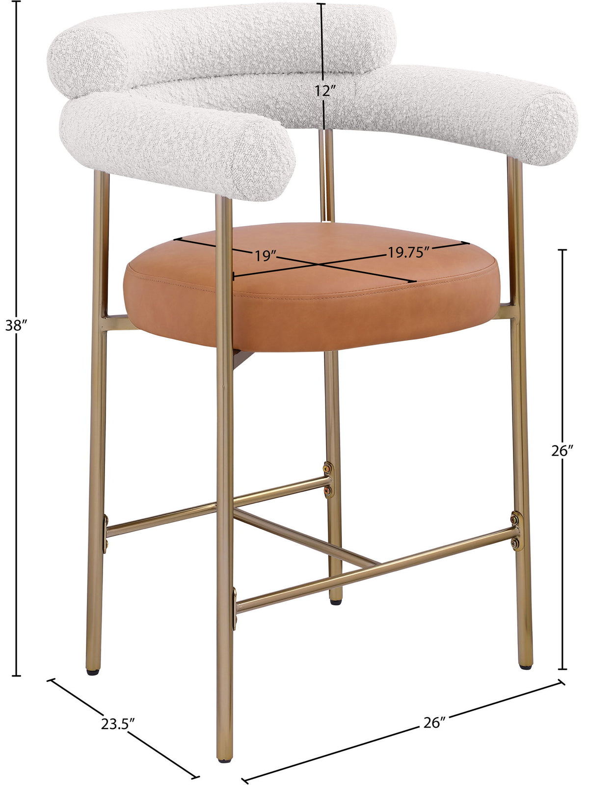 Blake - Counter Stool With Bronze Legs (Set of 2)