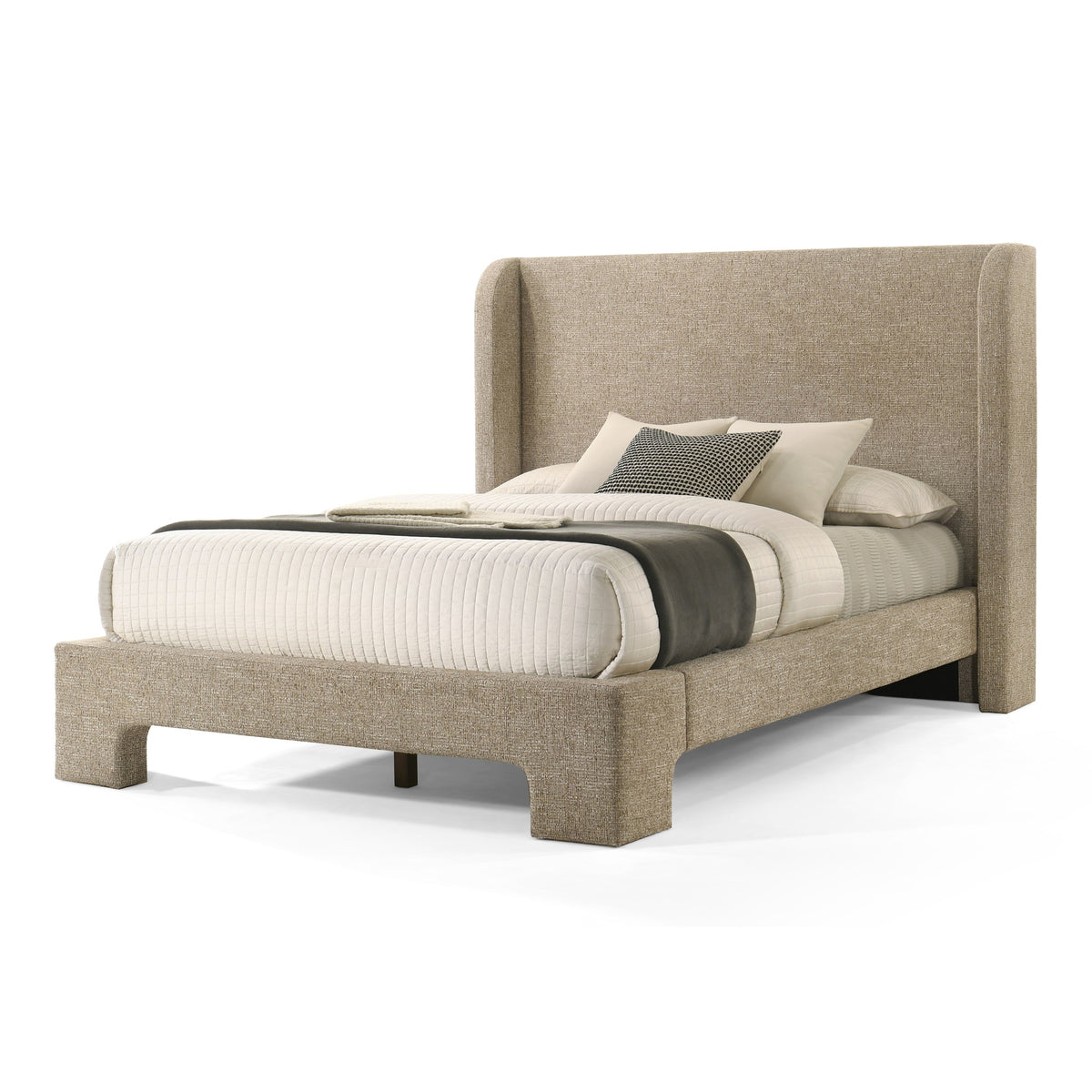 Eastern King Emilio - Modern Beige Fabric Bed by VIG Furniture - View 1