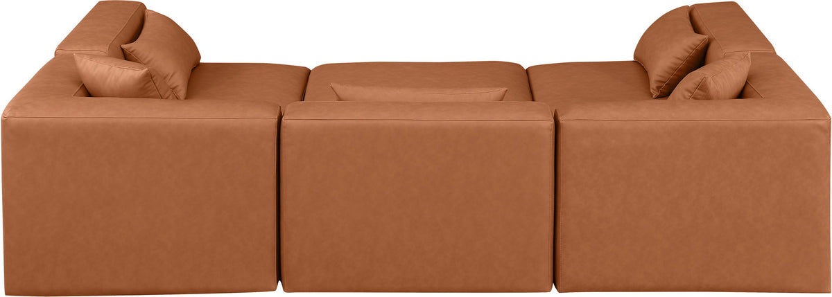 Cube - 6 Piece Modular Sectional - Cognac