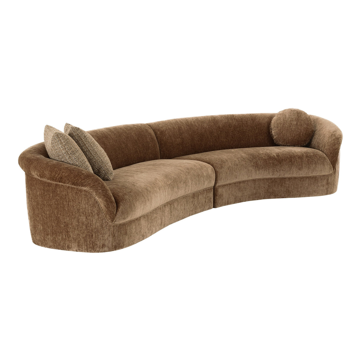 Sheth - Modern Brown Fabric Curved Sectional Sofa by VIG Furniture - View 2