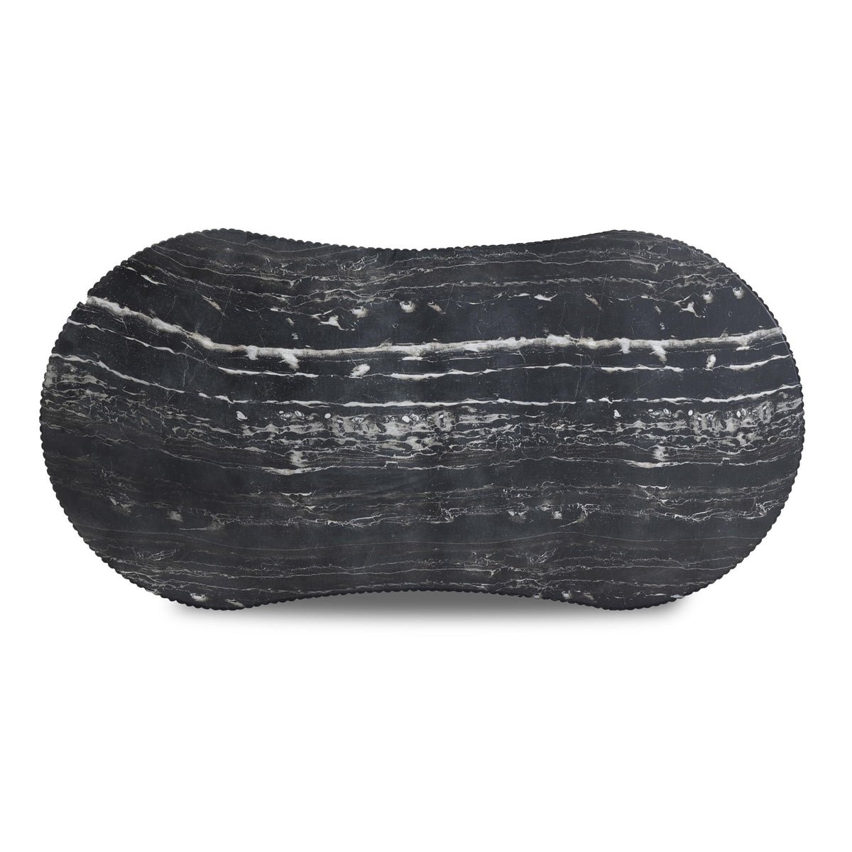 Hades - Indoor / Outdoor Faux Marble Concrete Coffee Table - Black