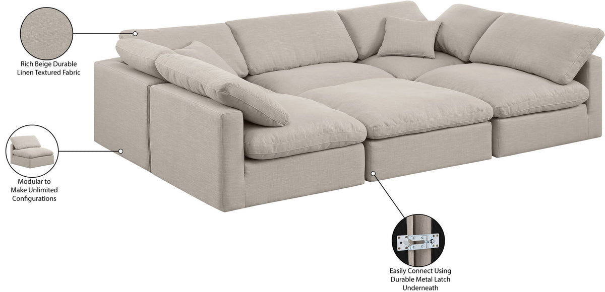 Indulge - Linen 6 Piece Modular Sectional