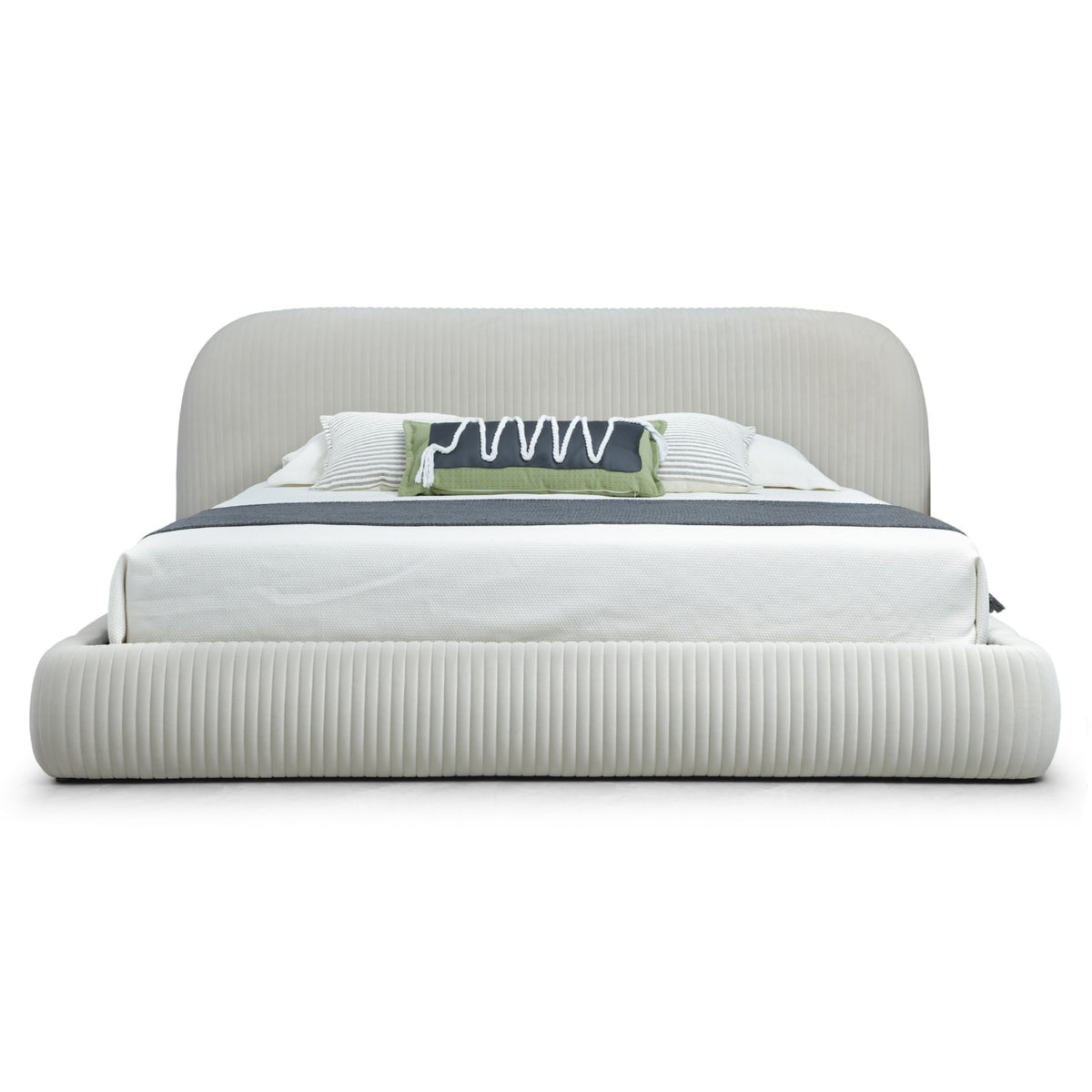 Hortman - Modern Beige Velvet Bed by VIG Furniture - View 2