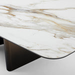 Clifford - Contemporary White Ceramic + Brushed Bronze Dining Table by VIG Furniture - View 3