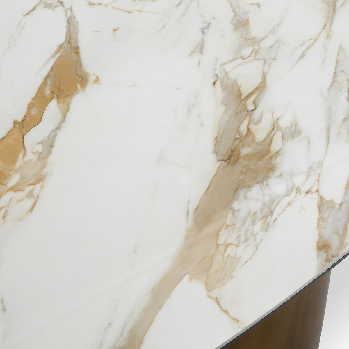 Gresham - Contemporary White Ceramic + Brushed Brass Dining Table by VIG Furniture - View 3