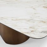Chiswell - Contemporary White Ceramic + Brushed Brass Dining Table by VIG Furniture - View 3