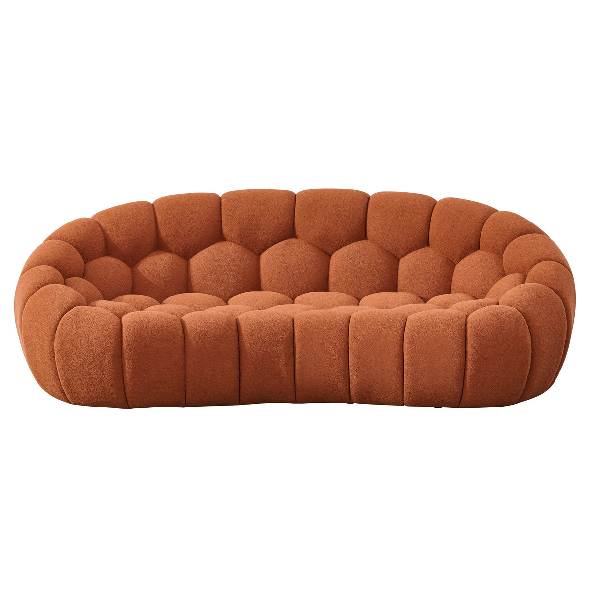 Yolonda - Modern Curved Orange Fabric Loveseat by VIG Furniture - View 2