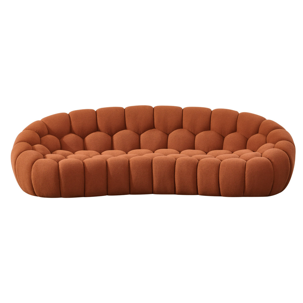 Yolonda - Modern Curved Orange Fabric Sofa by VIG Furniture - View 2