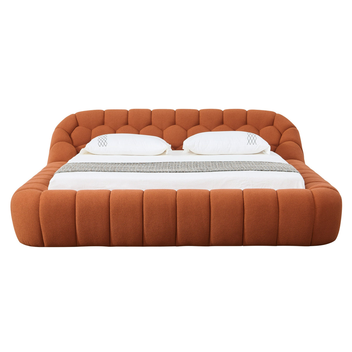 Yolonda - Modern Orange Fabric Bed by VIG Furniture - View 2