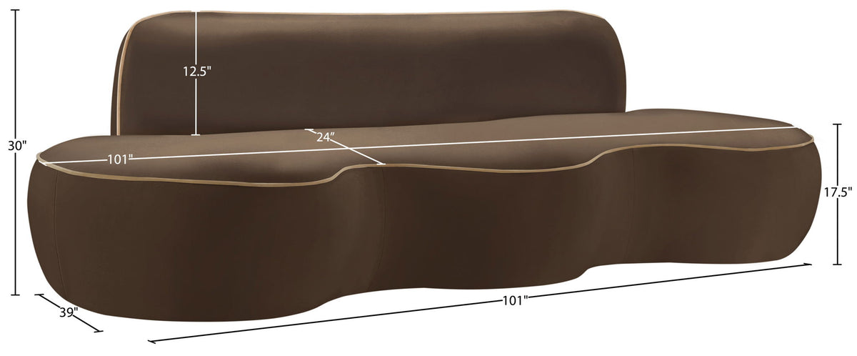 Swerve - Velvet 101" Upholstered Sofa