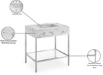 Marmo - Engineered Marble Bathroom Vanity With Chrome Base