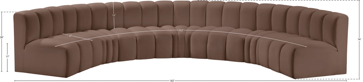 Arc - Faux Leather 7 Piece U-Shaped Modular Sofa