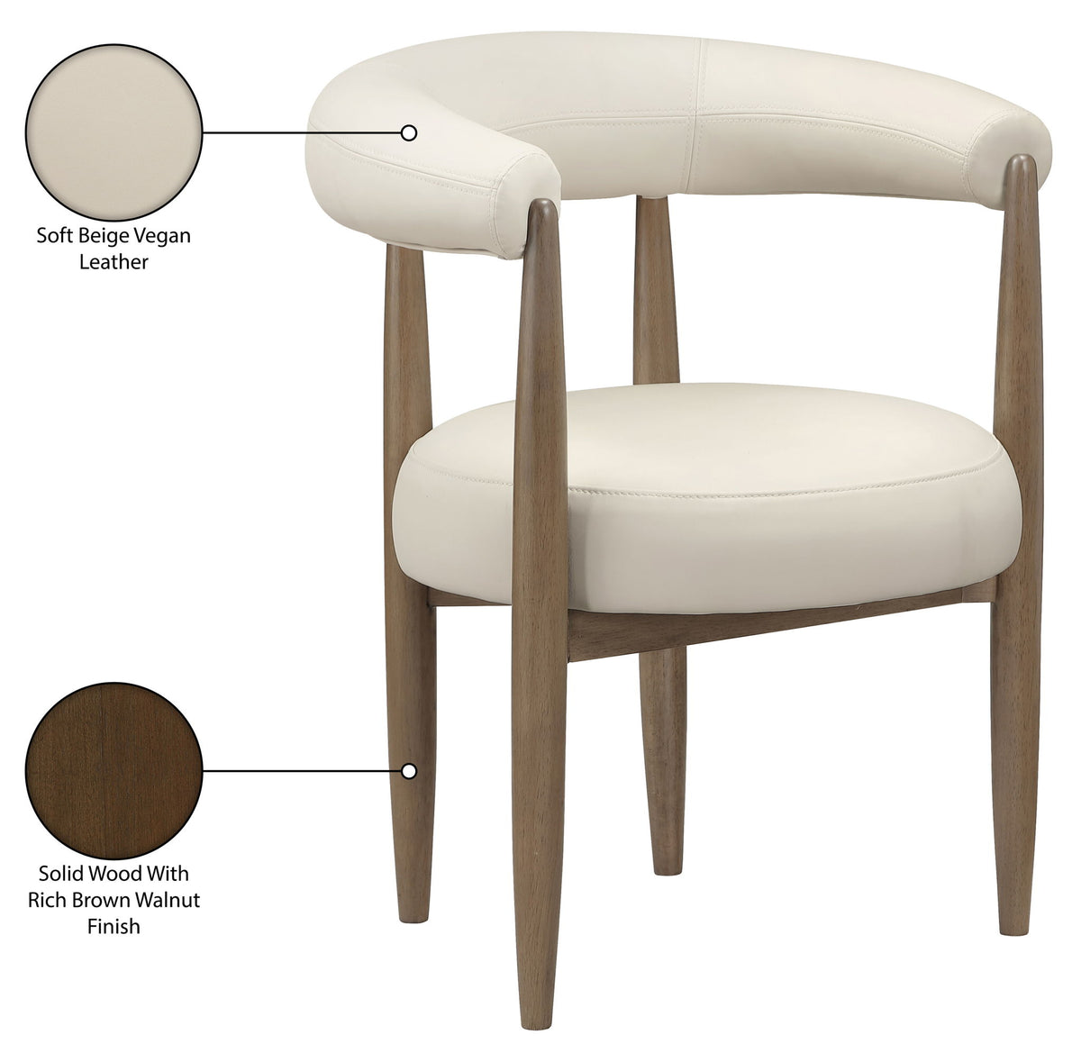 Sable - Vegan Leather Upholstered Dining Chair (Set of 2) - Brown Base