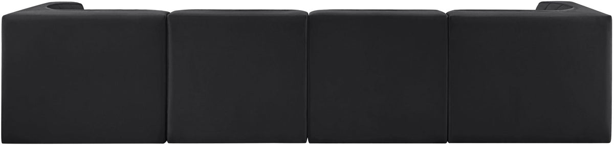 Rummi - Velvet Performance Fabric Upholstered 4 Piece Modular Sofa
