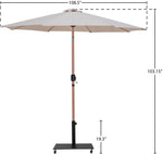Fiji - Aluminum Patio Umbrella With Square Black And Teak Base