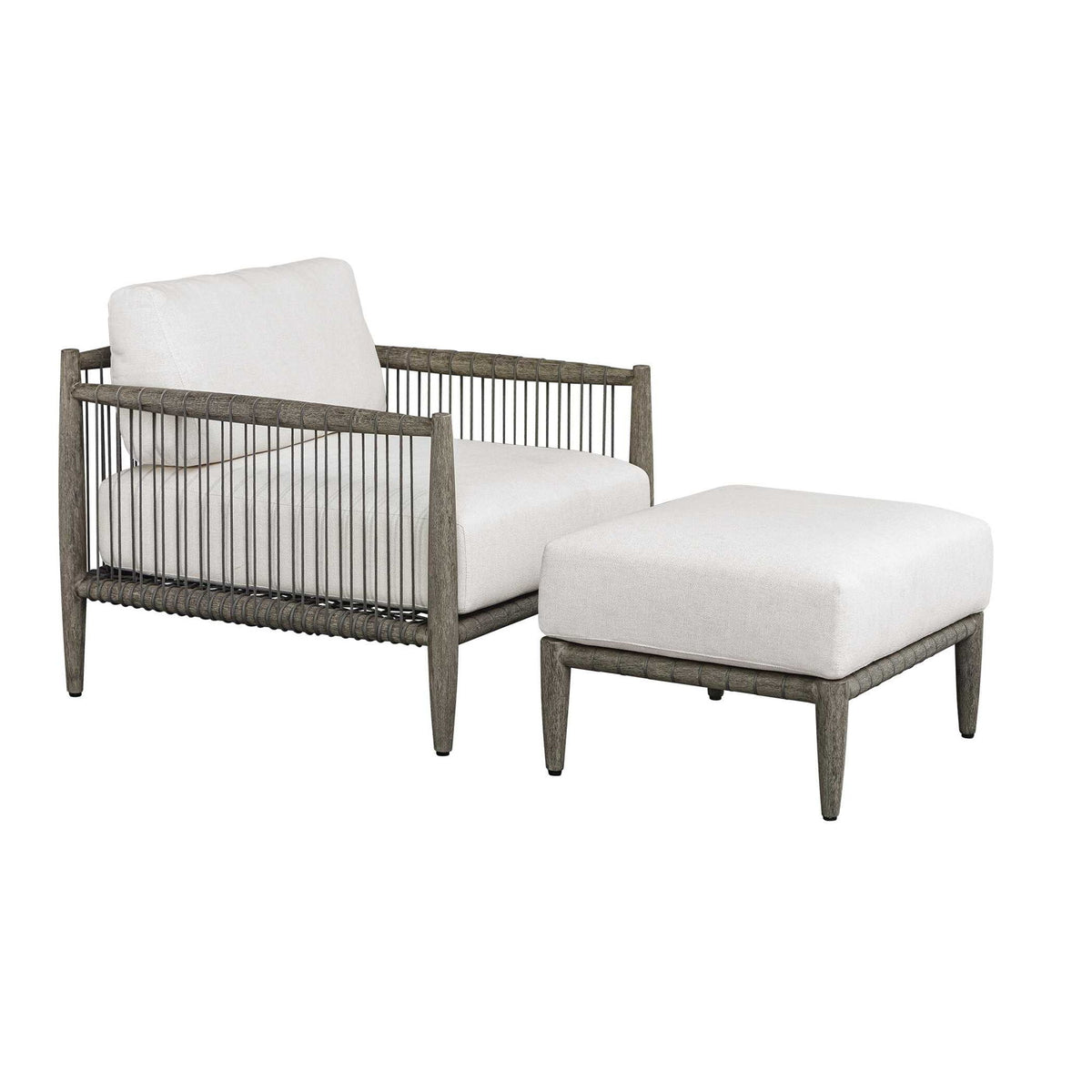 Borneo - Cushion Outdoor Ottoman - White