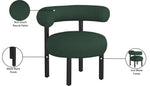 Bordeaux - Boucle Fabric Accent Chair With Black Legs