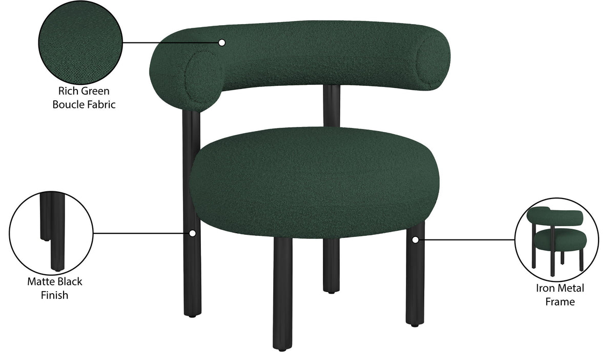 Bordeaux - Boucle Fabric Accent Chair With Black Legs