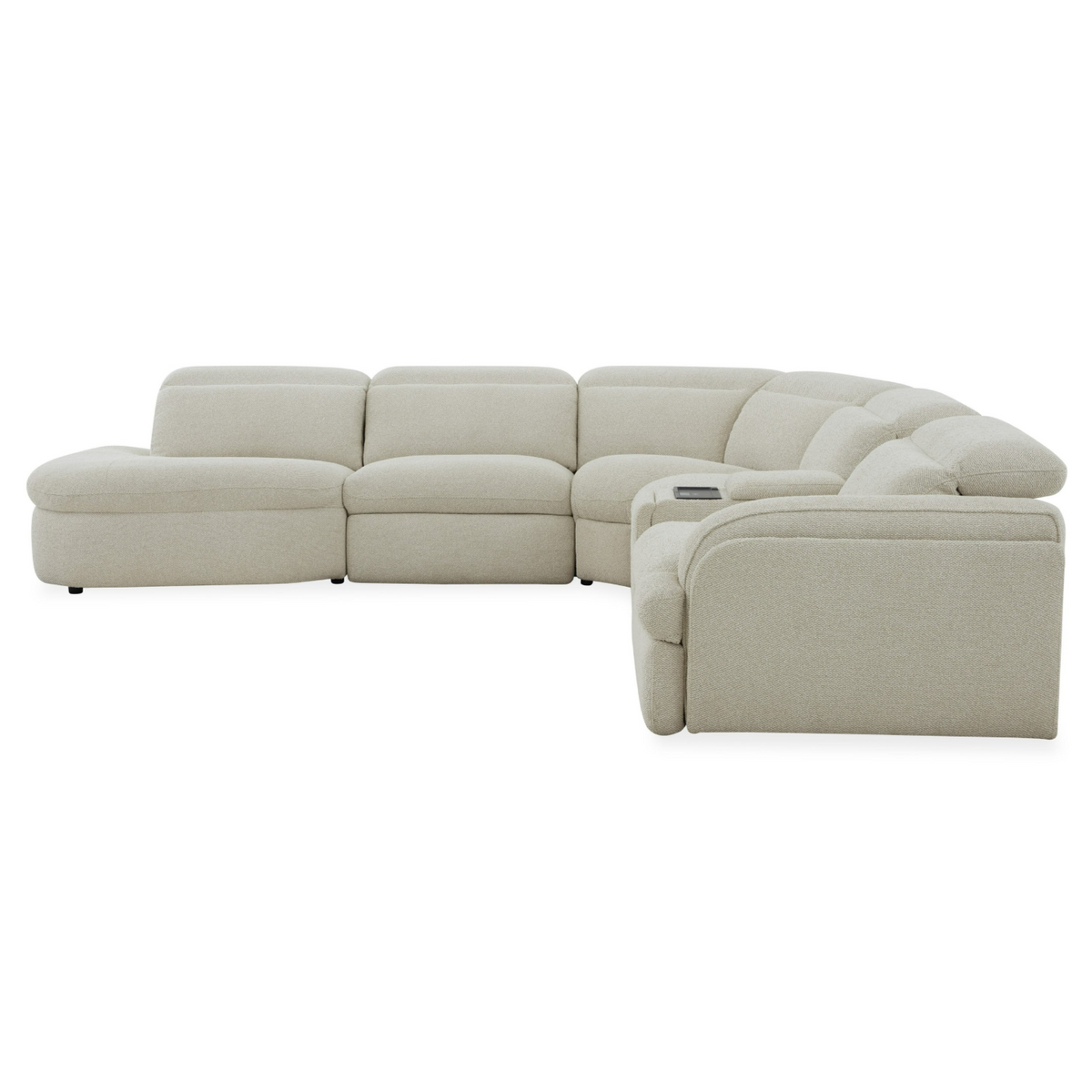 Ambler - Modern Off-White Fabric Sectional Sofa w/ 2 Power Recliners Left Facing Chaise by VIG Furniture - View 2