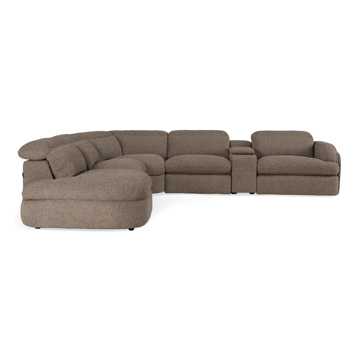 Ambler - Modern Brown Fabric Sectional Sofa w/ 2 Power Recliners Left Facing Chaise by VIG Furniture - View 5