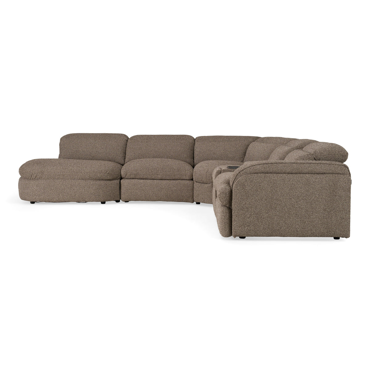 Ambler - Modern Brown Fabric Sectional Sofa w/ 2 Power Recliners Left Facing Chaise by VIG Furniture - View 6