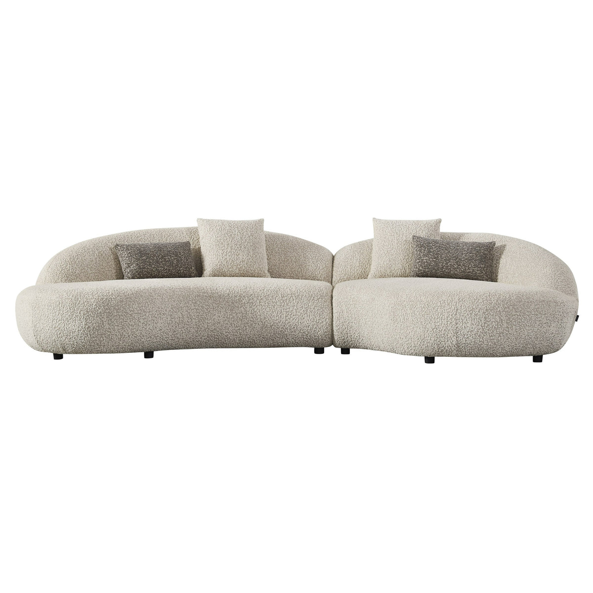 Delvan - Contemporary Beige Fabric Right Facing Chaise Sectional Sofa by VIG Furniture - View 2