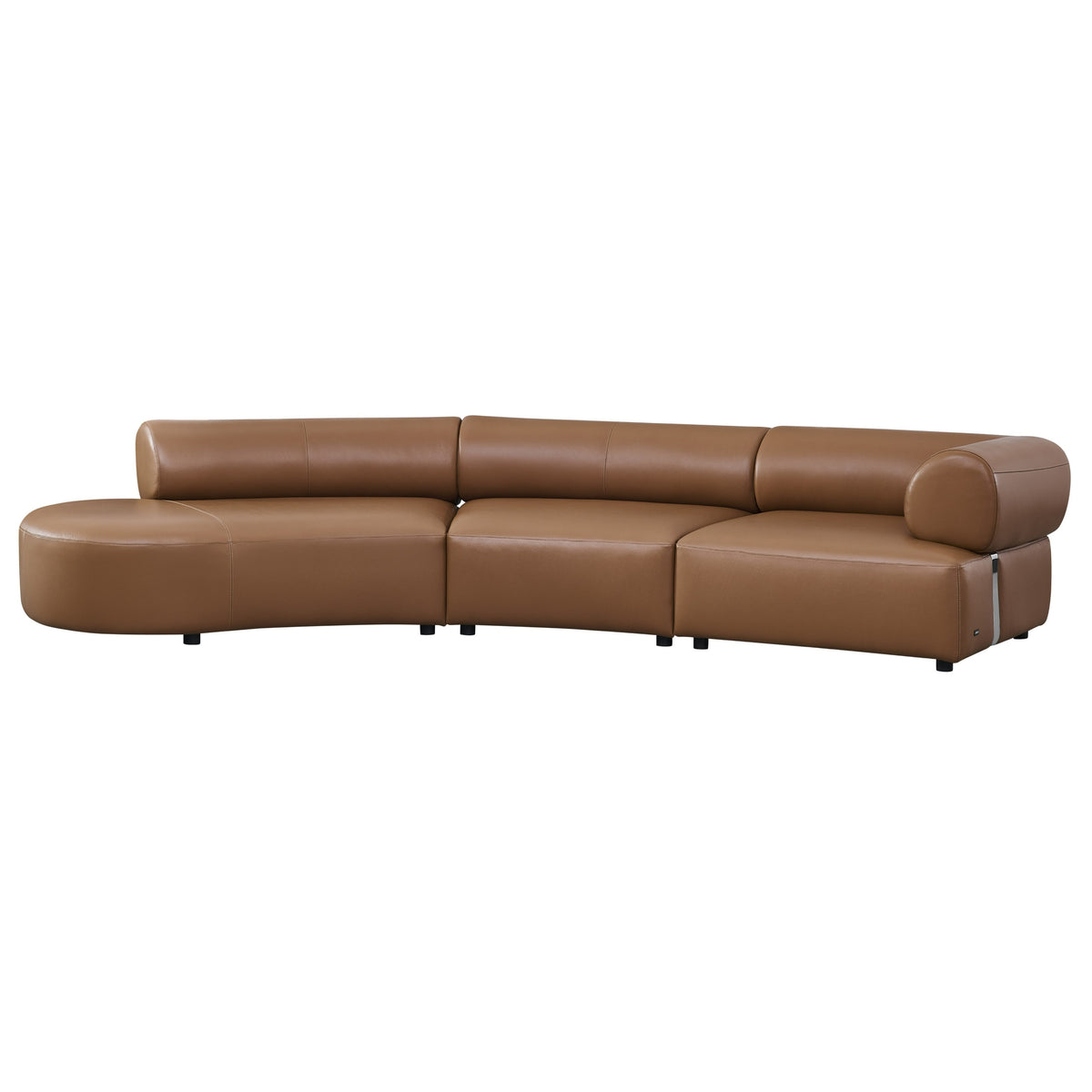 Stuart - Contemporary Brown Leather Left Facing Chaise Sectional Sofa by VIG Furniture - View 2
