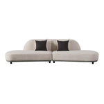 Falcone - Contemporary Off-White + Grey Bonded Leather Curved Sectional Sofa by VIG Furniture - View 2