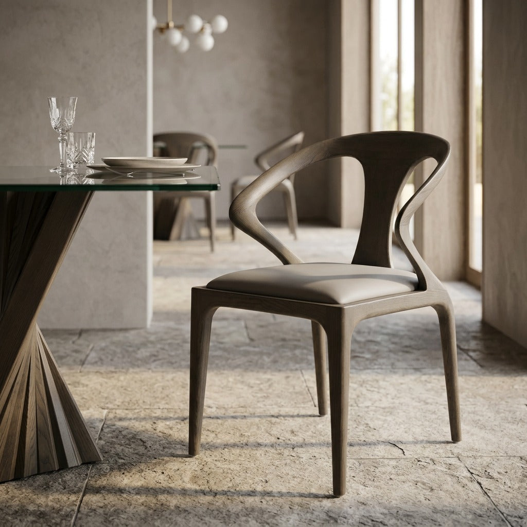Campbell - Mid-Century Modern Grey Leatherette & Grey Ash Dining Chair by VIG Furniture - View 7