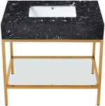 Marmo - Engineered Marble Bathroom Vanity With Gold Base