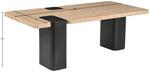 Ravenna - Genuine Travertine Top And Oak Wood Base Table