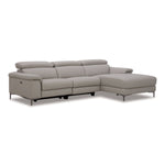 Meidas - Modern Light Grey Leather Sectional Sofa + 2 Recliners - Right Facing Chaise by VIG Furniture - View 2