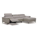 Meidas - Modern Light Grey Leather Sectional Sofa + 2 Recliners - Right Facing Chaise by VIG Furniture - View 7