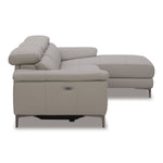 Meidas - Modern Light Grey Leather Sectional Sofa + 2 Recliners - Right Facing Chaise by VIG Furniture - View 3
