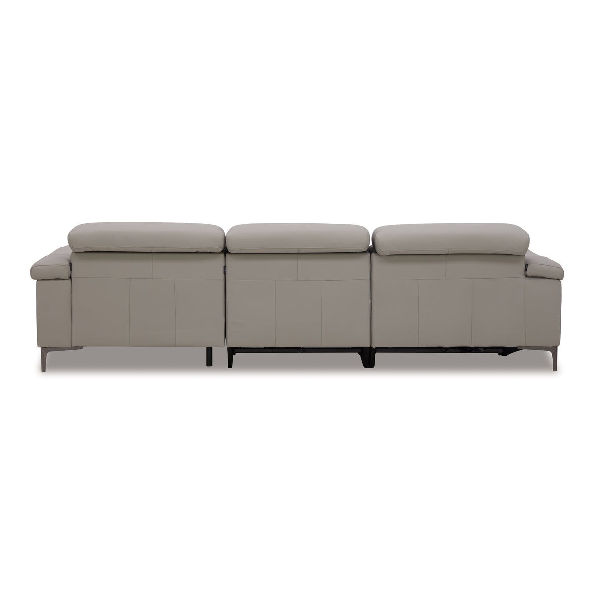 Meidas - Modern Light Grey Leather Sectional Sofa + 2 Recliners - Right Facing Chaise by VIG Furniture - View 6